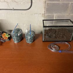 3 Gallon Fish Tank Rocks Pump, And Decorative Piece