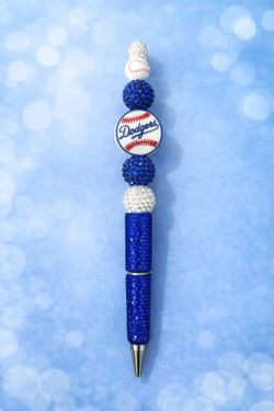 MLB HOMEMADE LOS ANGELES DODGERS BASEBALL BEADED PEN
