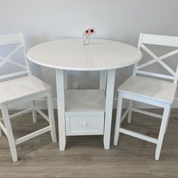 White 3 Piece Bistro Table