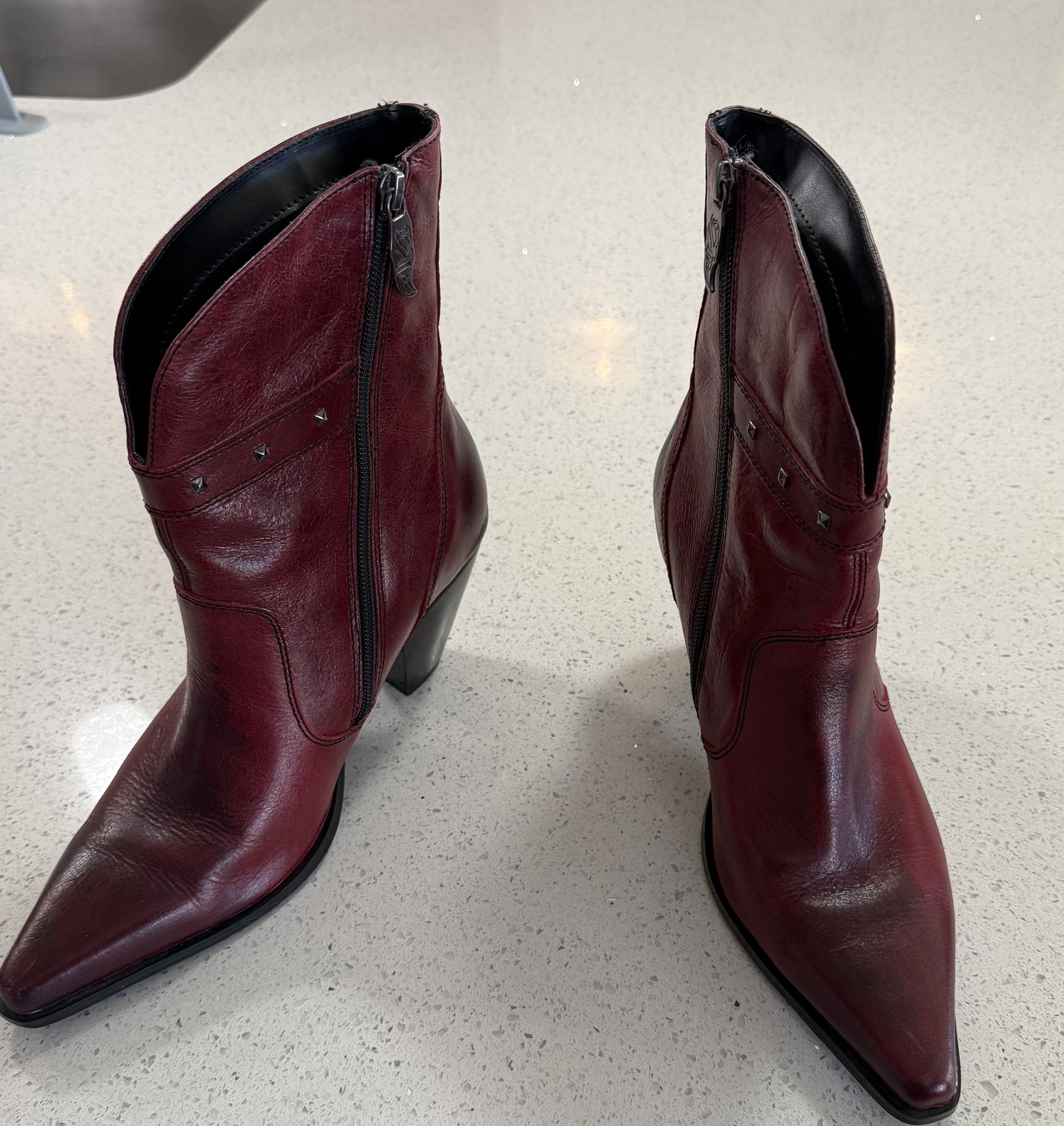 Harley Davidson Red Burgundy Booties