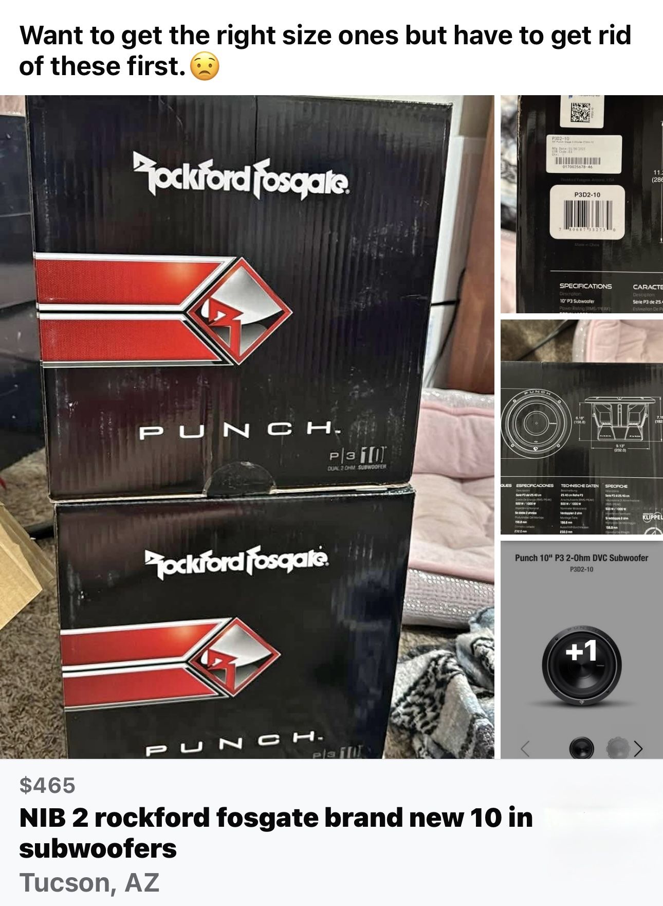 Rockford Fosgate 10in subwoofers