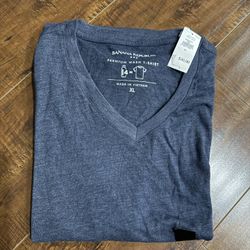 New Banana Republic Vee Neck Tee V-neck Shirt Navy XL