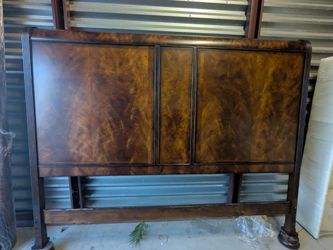 Vintage Wood Bed Headboard and Frame king