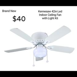 Brand New Kennesaw 42"in Led Indoor Ceiling Fan With Kit Light