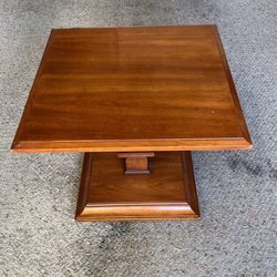 Mid Century Square Wood Side Table