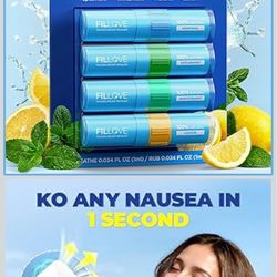 1s Fast Nausea Relief Nasal Stick With 2-in-1 Motion Sickness Ease, 100% Natural Essential Oils For Chemo & Pregnancy Nausea Relief, Non-Drowsy Travel