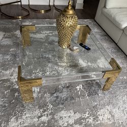 Acrylic & Gold Coffee Table