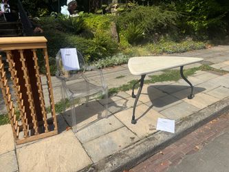 Free: wine rack, ghost chair, table