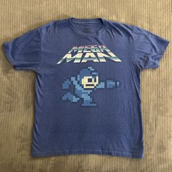 Retro Blue Mega Man Short Sleeve Tee