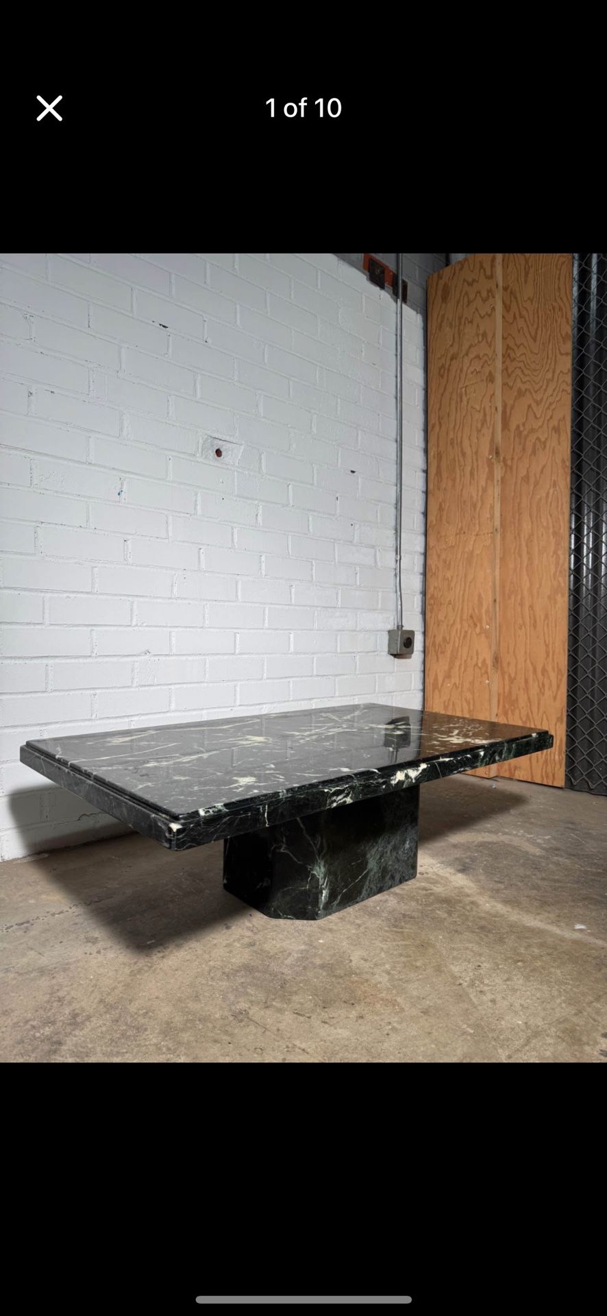 huge green marble coffee table