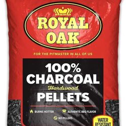 Royal Oak 100% Charcoal Hardwood BBQ Pellets 20LBS
