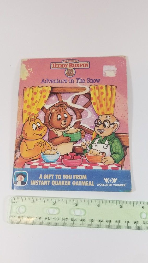 Teddy Ruxpin Adventure in the Snow Quaker Oatmeal Book Promotion Vintage 1987