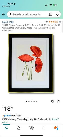12x16 Picture Frame - Gold & Black D23