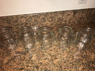 5 peace glass mason jar set