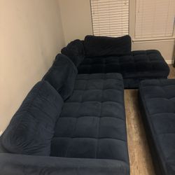 Used Sectional Blue Couch 