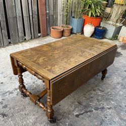 Vintage Late Mid Century Burl Wood Coffee / Game Table by Baker Furniture 