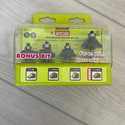 RYOBI Decorative Router Bit Set Four Piece Set