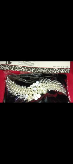 Beautiful hair comb decorating with pearls