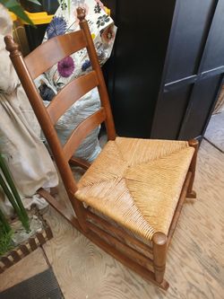 Antique ladderback rocking chair