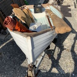 1985 9’ Fatty Knees Sailboat/Dingy w/Mast, Sail, Rigging, Oars and Trailer w/optional 2 2.5 4 Stroke Yamaha Outboard Motor