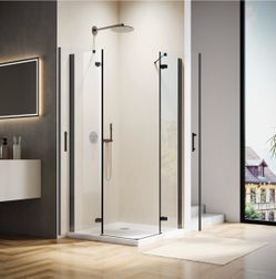 Corner style glass shower