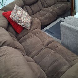 2 pc brown sectional that recliner built in it for 190 today only