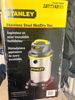 STANLEY 4 Gallon Shop Vacuum Wet and Dry, 4 Peak HP Stainless Steel