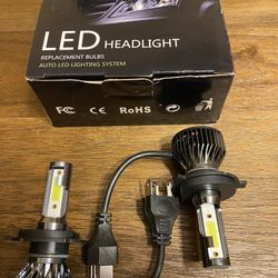 H4 Led Headlights Bulbs Update Kit 6000k Cool White 