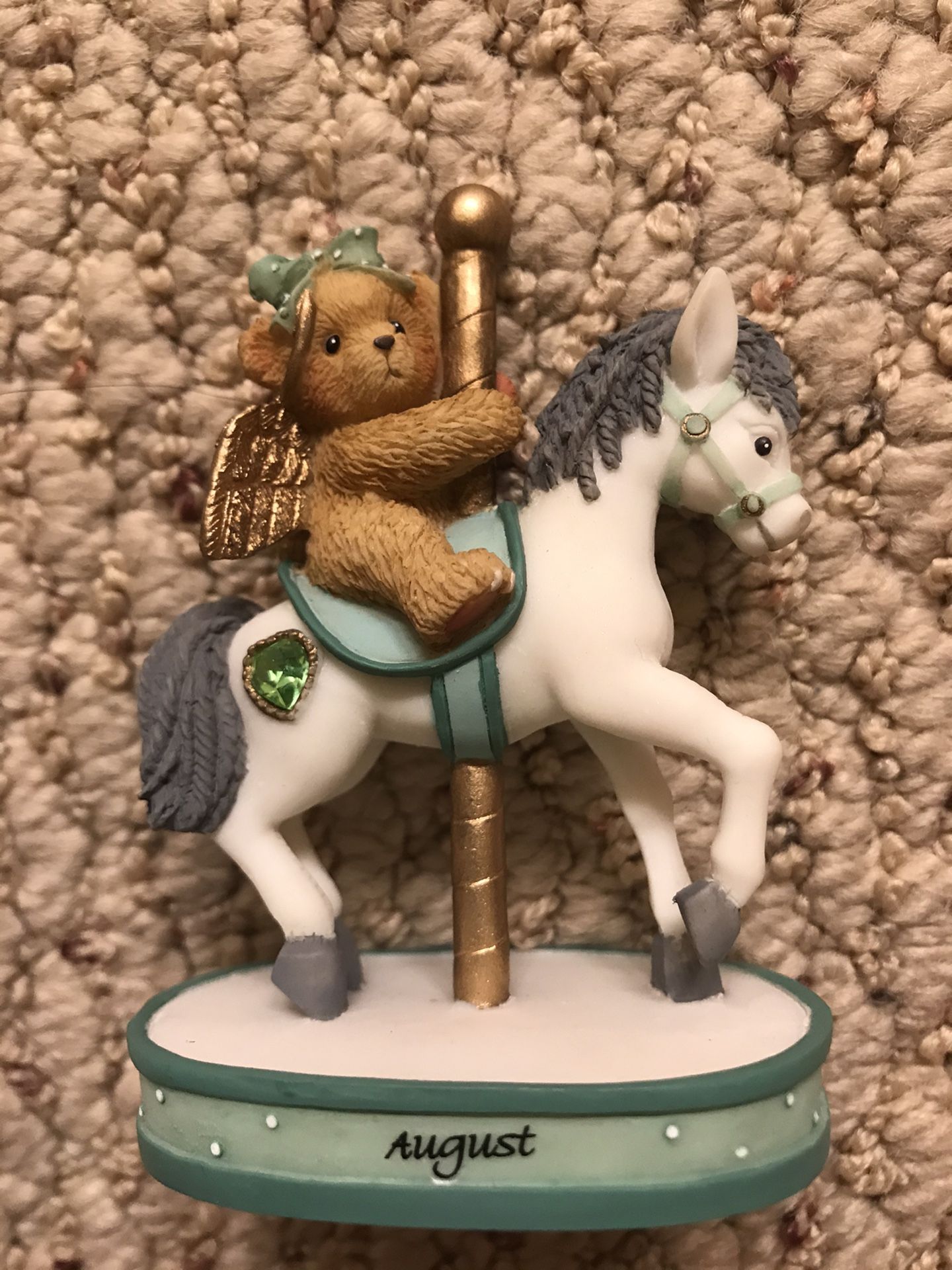 Cherished Teddies August Carousel Figurine