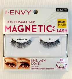 KISS i•Envy Reusable Magnetic Eyelashes KPML09 Au Naturale Remy 100% Human Hair