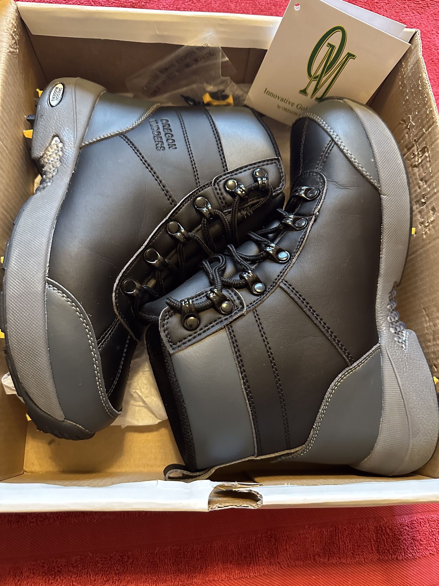 Oregon Mudders Women’s Waterproof Golf Boots with Spike Sole - Black - Size 7.5