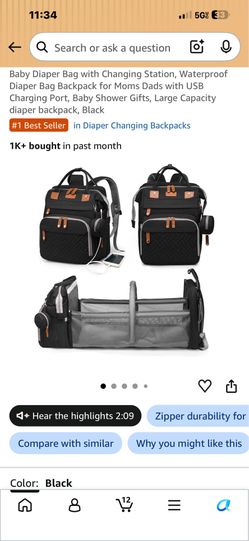 Baby diaper bag/changing station