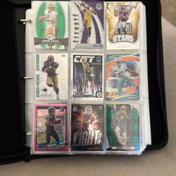 Basketball & Football Binder Lot: Rookies, Silvers, Numbered & Refracters From The binder