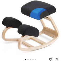 Ergonomic Kneeling Chair - Posture Support Comfortable Padded Office Desk Chair - Angled Rocking Stool & Balancing Seat - Natural Relief f