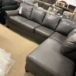 Leather Style Nice Sectional!