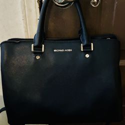 Black Michael Kors Large Leather Satchel