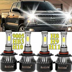Xenon hid kit lights - led headlight bulbs - 3x the light- any bulb size - chevy ford f150 gmc Sierra etc- drl compatible