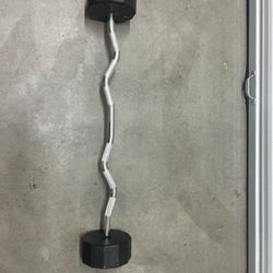 Set Of 2 Iron Grip EZ Curl Bar Barbell Weights 