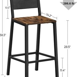 2 Rustic Brown Bar Stool