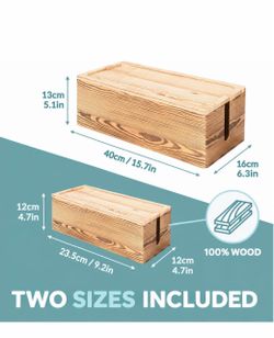Nature Supplies Wooden Cable Management Box Set of 2