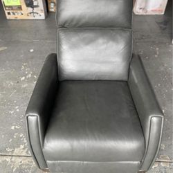 Grey Leather Pushback Recliner Couch! 