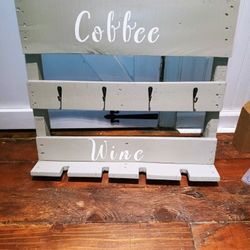 Custom Rustic Wine /coffee Rack