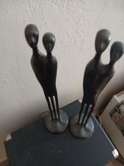 Abstract Human Figure Sculptures Set of 2