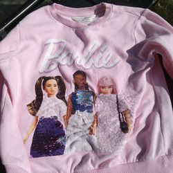 !! Girls Barbie Sweatshirt Size 6-7