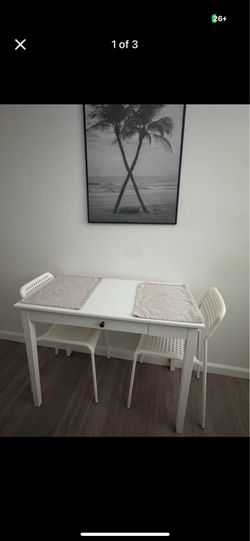 White drop leaf kitchen table