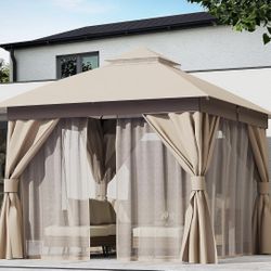 Khaki Patio Gazebo 10x10