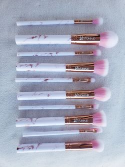 10 pcs marble printed makeup brush set