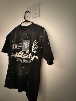 Hellstar Faith to Paradise Graphic Print Flame Logo T-Shirt Black White xl Men's