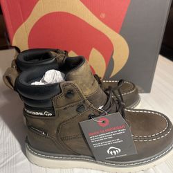 New Wolverine Moc Toe Work Boots 6.5 EW / Women 8–8.5 Wide Waterproof