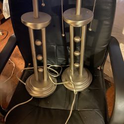 Pair Of Modern Lamps. (no shades)